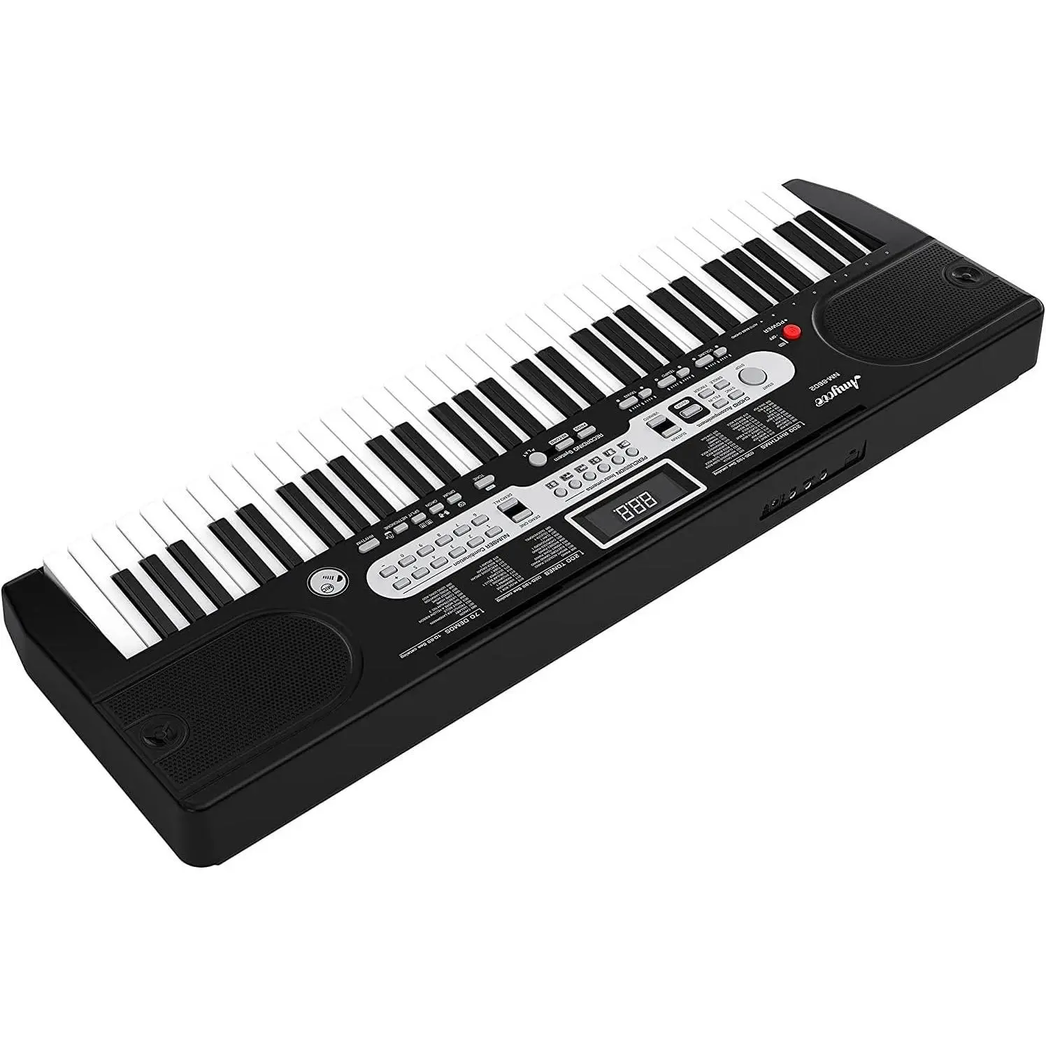 61-Key Portable Plastic Electronic Keyboard Piano Set, Unisex Musical Bundle with Adjustable Stand, Stool, Headphones, Microphone, Carrying Bag, 200 Timbres, Recording Mode, Christmas Early Educational Gift for Kids Beginners