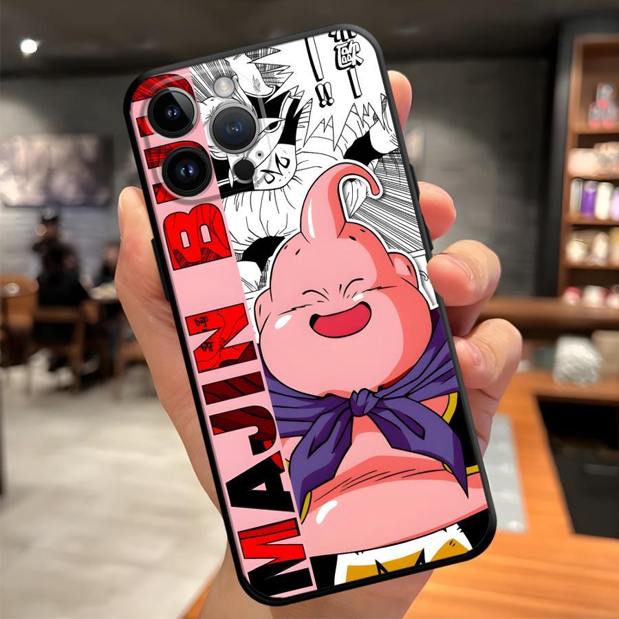 TPU Soft Case for iPhone 17 16 15 14 13 12 11 Pro Pro Max Air Black Comic Majin Buu Phone Cover Durable Protective