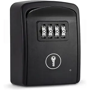 (R) Key  Box with Code, Outdoor Spare-Key, Small Black | 10,000 resettable combos, no app or  , resists  & prying, rust-resistant metal,  -hand dials