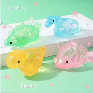 Viral Crystal Dinosaur Squishy Toy - Shiny Glitter Slow Rise Squeeze, ASMR Satisfying Stress Relief Fidget for All Ages