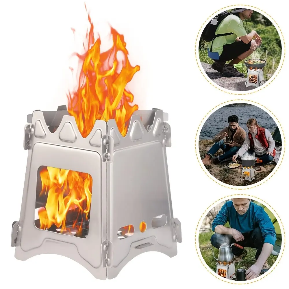 Ultra-Light Wood Stove for Hiking, Camping, and Survival, Portable Backpacking Stove, Portable and Lightweight Cooking Gear, Ideal for Outdoor Adventures