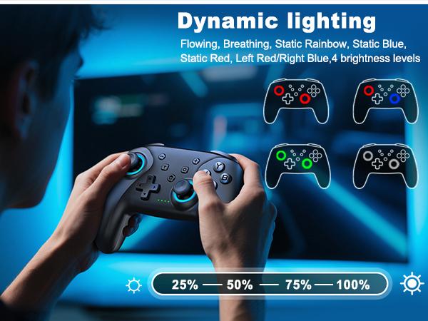 The controller is compatible with Windows PC/Switch/Android/IOS system devices, with macro programming, Turbo, vibration adjustment functions, Hall analog triggers and Hall effect joysticks provide precise control operations, and native controller games c