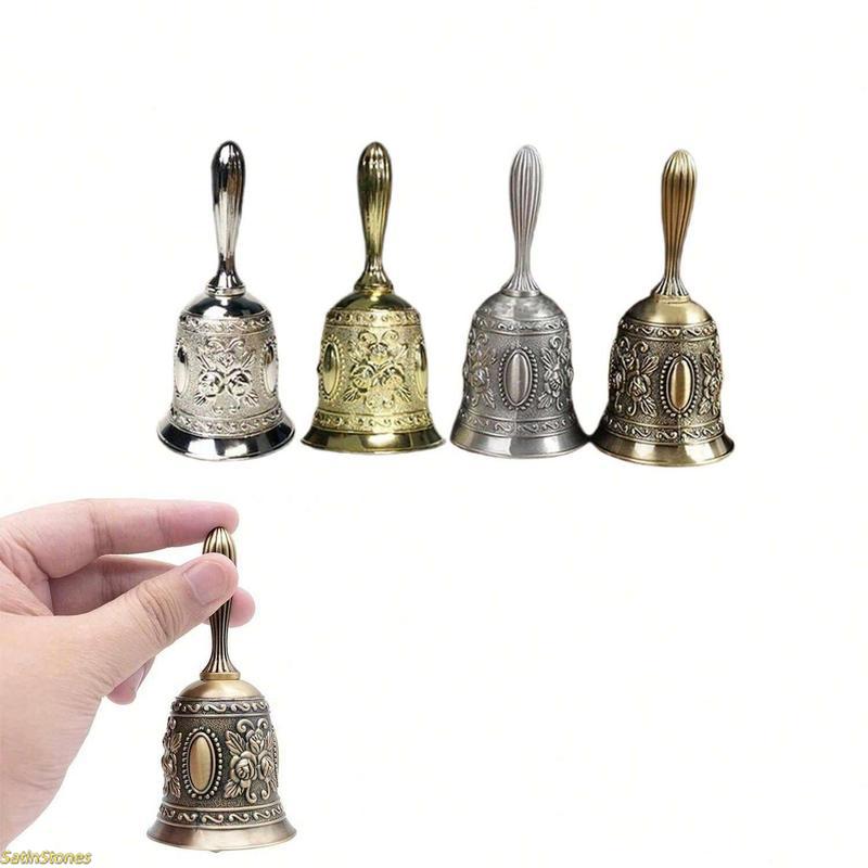 Elegant Polished Brass Handbell—a classic, traditionally designed decorative bell, perfect for weddings, parties, holidays, and various ceremonial celebrations. Meticulously crafted from high-quality, durable metal, this handbell makes an ideal gift for h