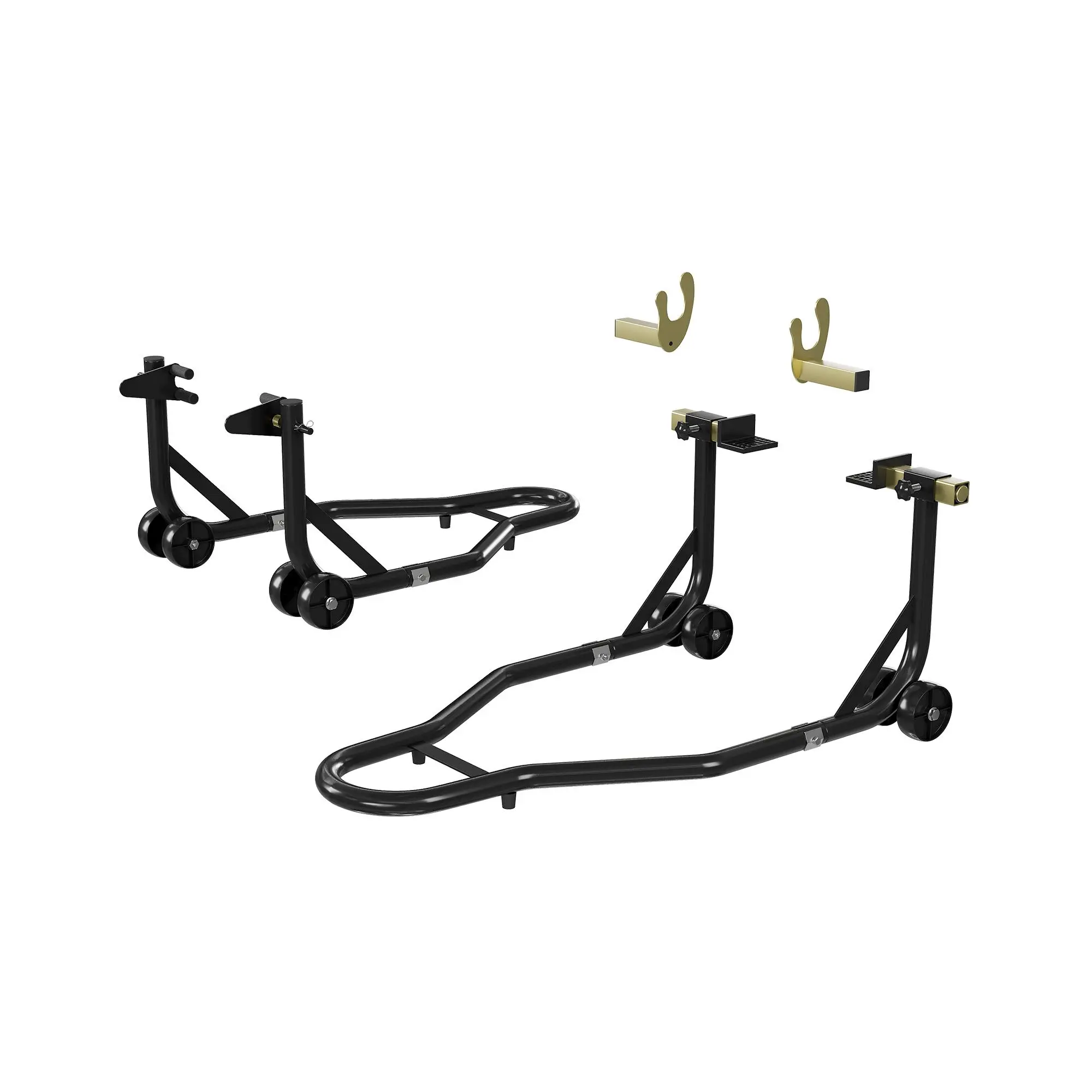 Heavy Duty Motorcycle Rear Wheel Stand – Lift for Rear Wheels, 450 lbs Capacity, U+L Adjustable Swingarm Spool, Steel Frame, Professional Motorbike Accessory, Black/Red