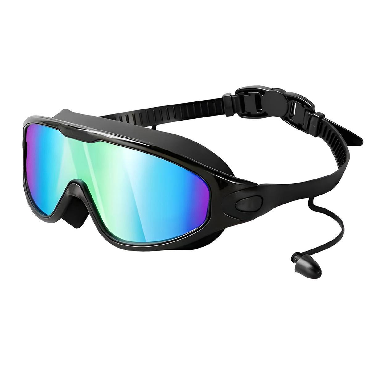 1pcs Swim Goggles, Wide View Anti-fog Swimming Goggles, Anti-UV Swimming Goggles with Ear Plugs, No Leaking Swim Glasses for Men Women Youth