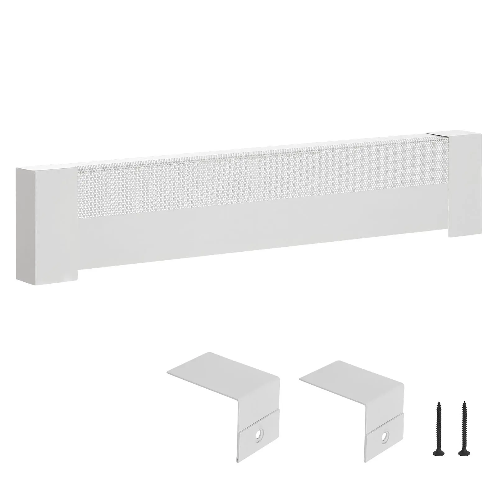 Baseboard Heater Covers, Basic Series 3 ft Standard Electric Heating Unit Front Cover for Home Improvement, Heavy-duty Steel, Easy Installation for Bedroom Replacing Old Cover, White