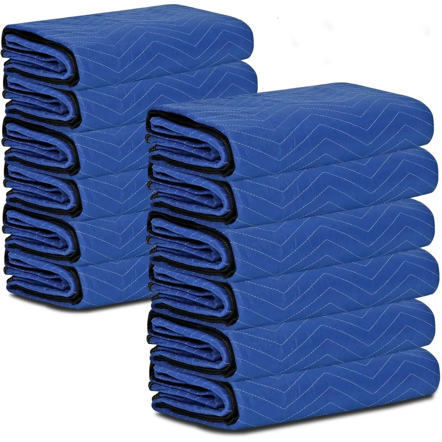 Moving Blankets 12 Pack, Heavy Duty 72" x 80" (35lb/dz) Packing Blankets Furniture Blankets Furniture Moving Pads for Protecting Furniture Moves & Storage, Dark Bule