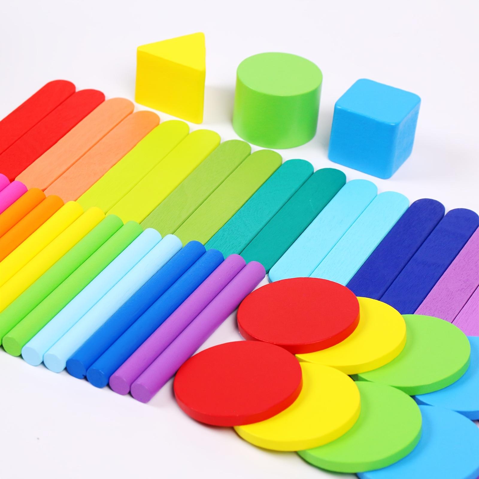 Children Wooden Puzzle Educational Toys | Color Shape Classification All-In-One Matching, Wooden Stick Sorting Stacking Board Games, Ideal for Easter, Thanksgiving, Christmas Gifts for Over