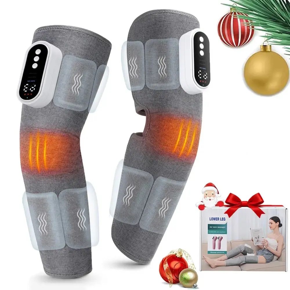 Leg Massager with Heat and Compression, Air Compression Massager for Foot Calf & Thigh Muscle Relaxation, 3 Modes 3 Intensities 3 Heat Levels, Christmas Gifts for Men Women Dad Mom, Muscle Massagers
