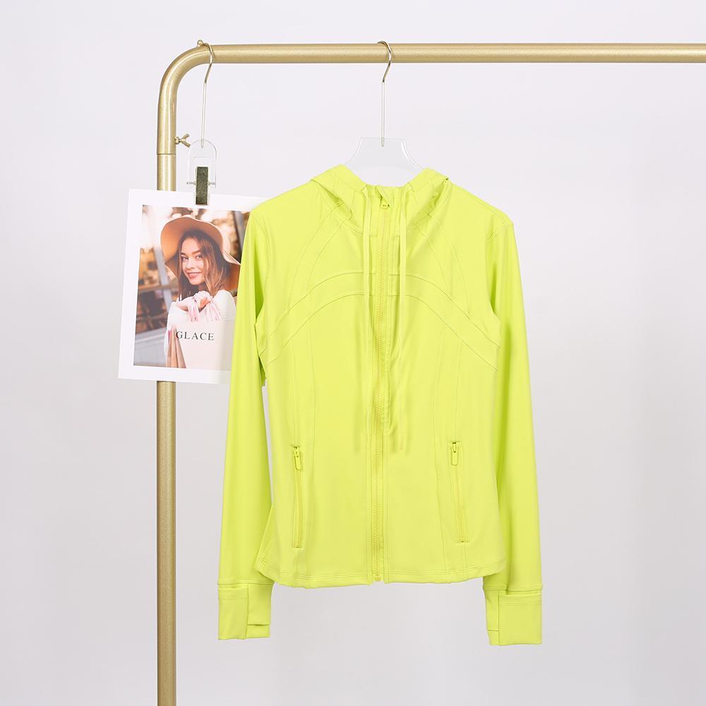 LULU  New hooded jacket for summer, thin, quick drying, slimming, tight fitting, sports and elastic jacket, slim fit