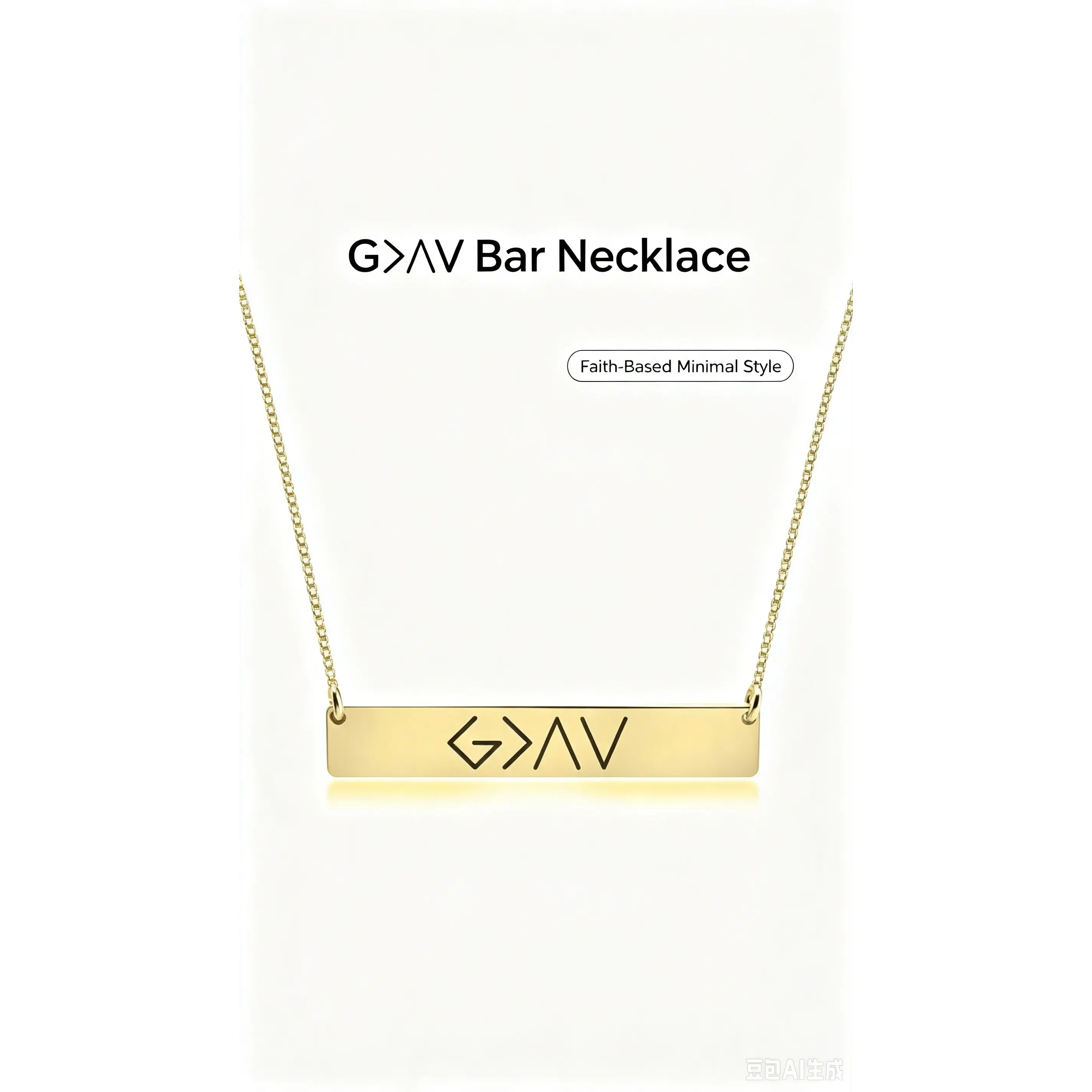 Engraved Faith Bar Pendant Necklace+Gold Tone Stainless Steel Bar Necklace Trendy Delicate Religious Style+Everyday Life Sunday Service Friend Gift Daily Styling