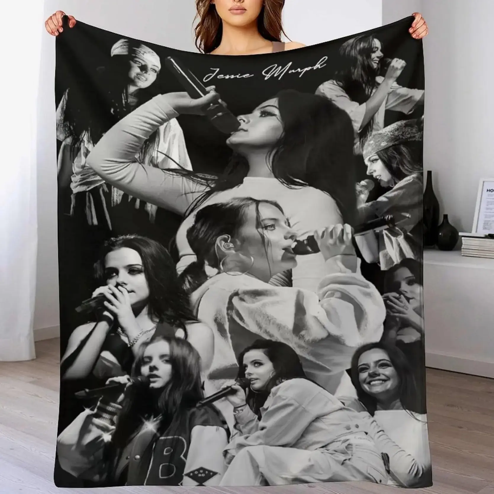 Jessie Murph Music Flannel Blanket Super Soft Plush Throw Music Fan Bedroom Sofa Decor Cozy Warm All Season Blanket Dorm Essentials Summer Travel Gift Idea