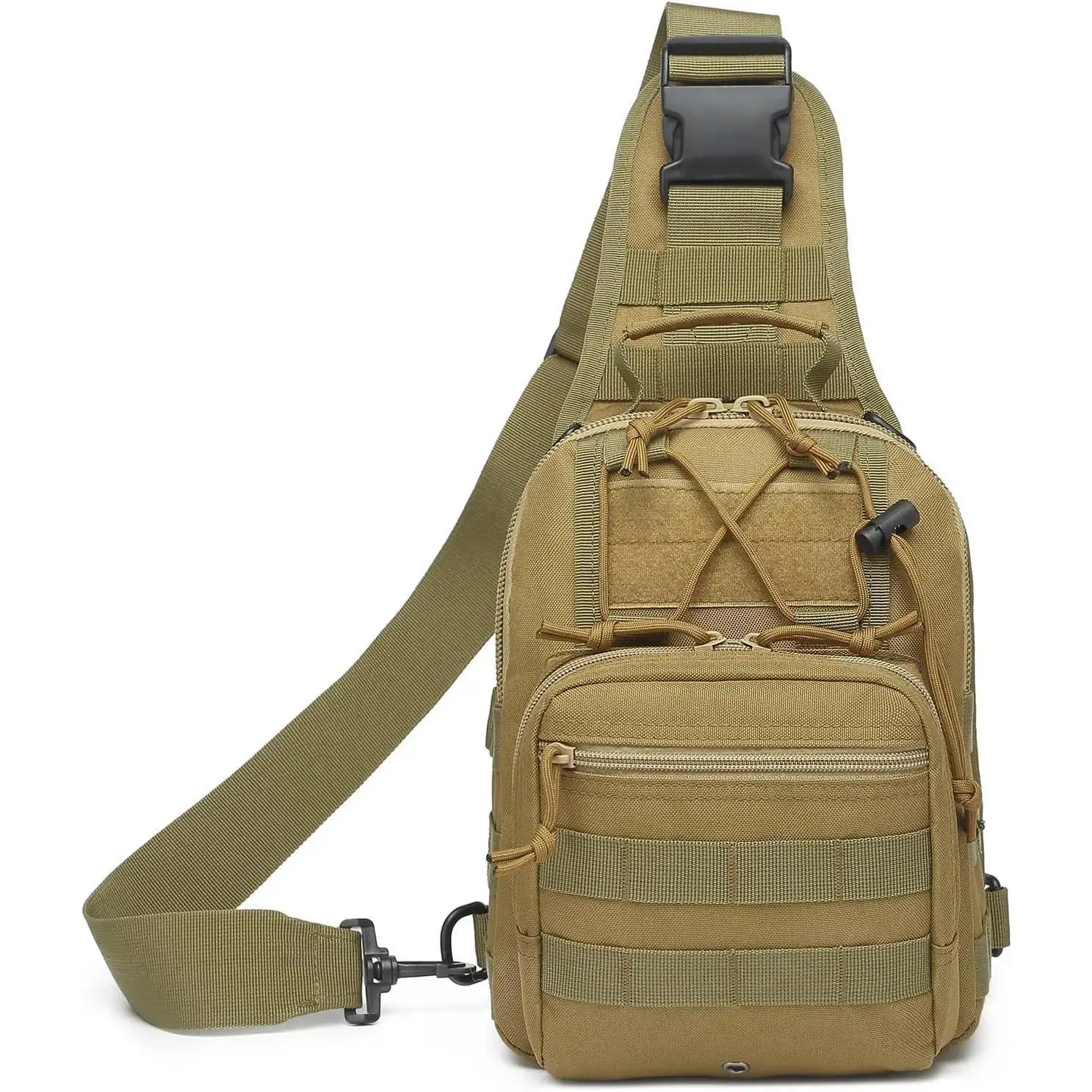 Tactical MOLLE System Single Shoulder Sling Chest Backpack - Waterproof Oxford Fabric Motorcycle Rider Bag, Versatile Outdoor Leisure Activities Storage for Wallets, iPads