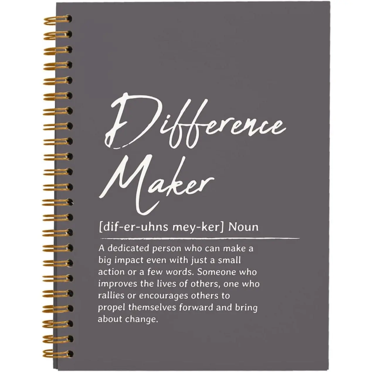 Difference Maker Appreciation , Meeting Notebook for Work, Thank You Gifts for Leader Mentor Manager , Office Supplies Social Worker Notebook, Gray Hardcover Spiral Notebook 5.5 x 8.3