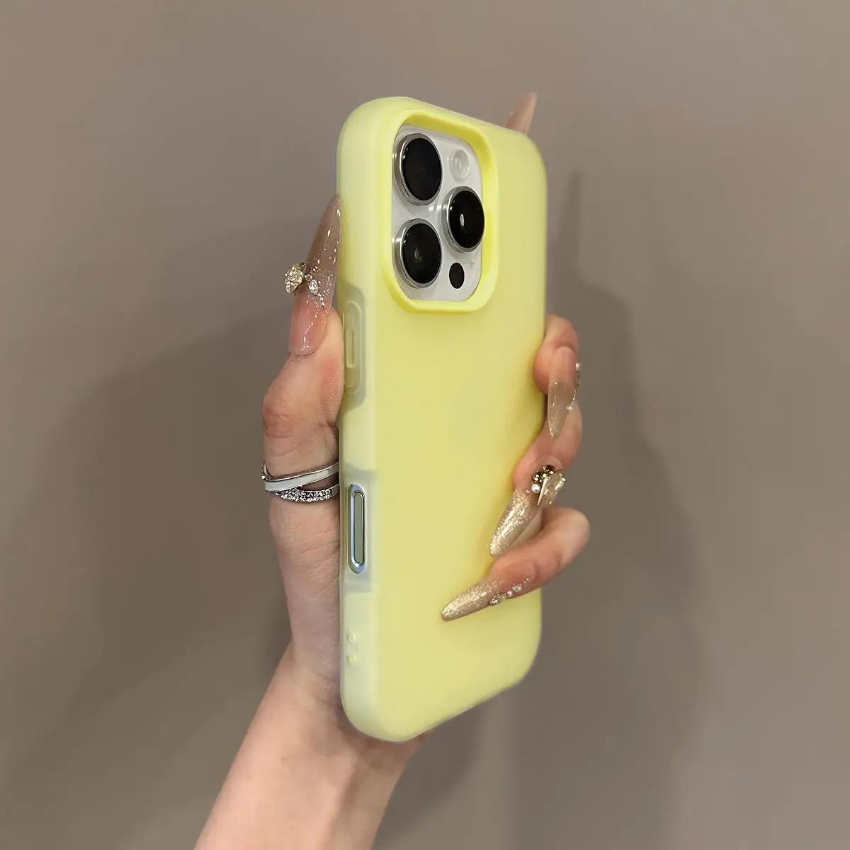 Matte Candy Color 2IN1 Soft Phone Case For iPhone 17 Air 16 15 14 13 12 11 Pro Max Plus 16E X XR XS Shockproof Protective Cover