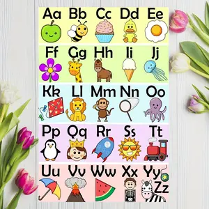 Alphabet Animal Wall Chart - Canvas - Suitable for Children's Room Decoration - Colorful Educational Wall Art, Helps with Phonics Learning and Bedtime Story Time