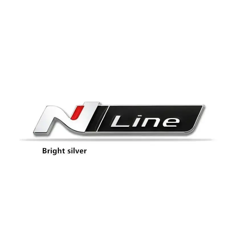 3D Metal N Line Logo Rear Boot Trunk Emblem Badge Decals For Hyundai i20 i30 Sonata Kona Elantra Tuson Car Stickers