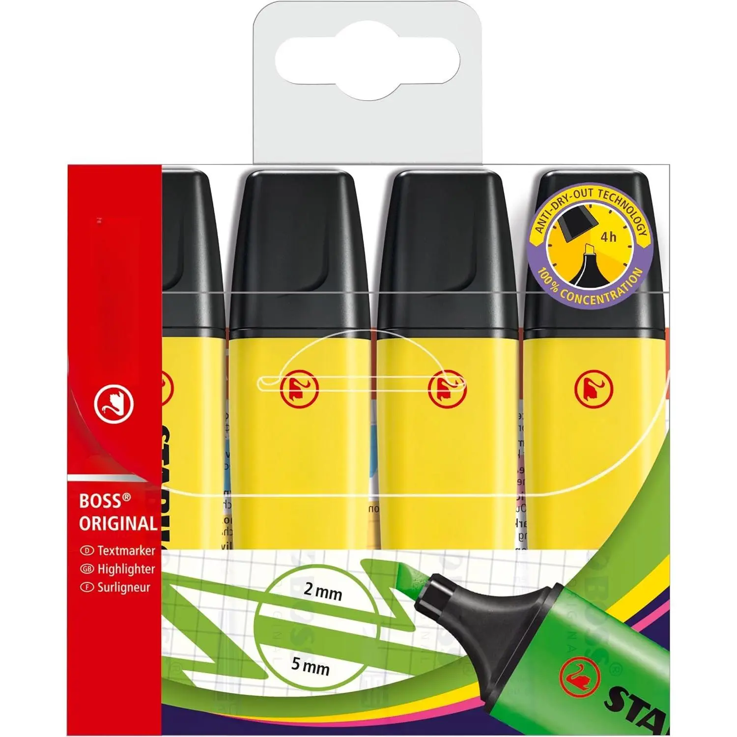 - Highlighter | Pack of 4 - Yellow