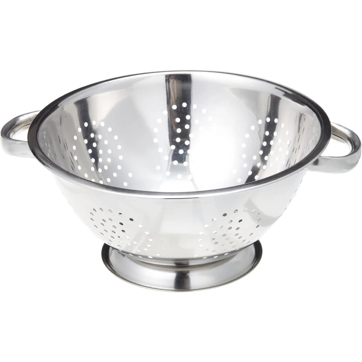 Heavy Duty Stainless Steel Colander 5 Qt | Easy Grip Handles | Self-Draining Base | Mirror Polished | Dishwasher Safe | Pack of 1
