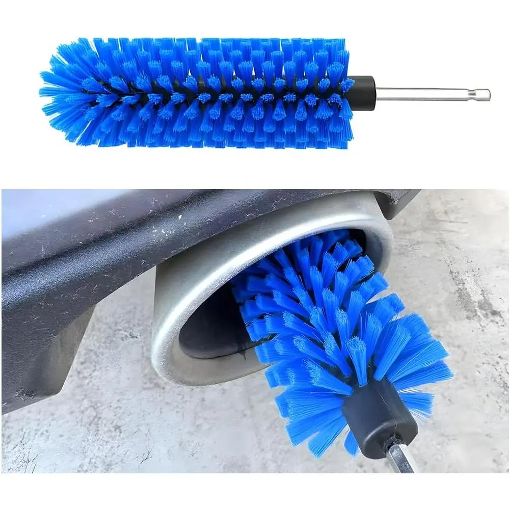 Drill Brush for  Wheel, Soft No   Rim Cleaning Brush for Wheel Rim Engine, Highly Density Automotive Tire Drill Cleaner Tool,  for   (Blue)