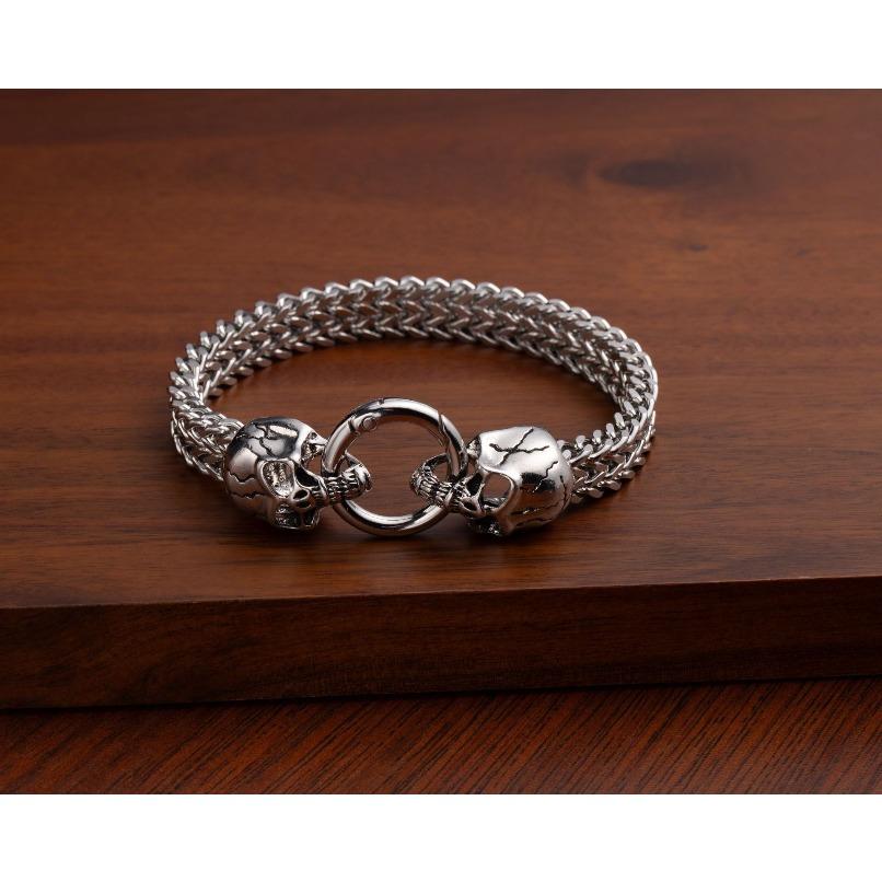 2026 New Men's Retro Punk Stainless Steel Bracelet, Snake Beast & Skull Designs, Perfect Valentine's Day Gift for Him