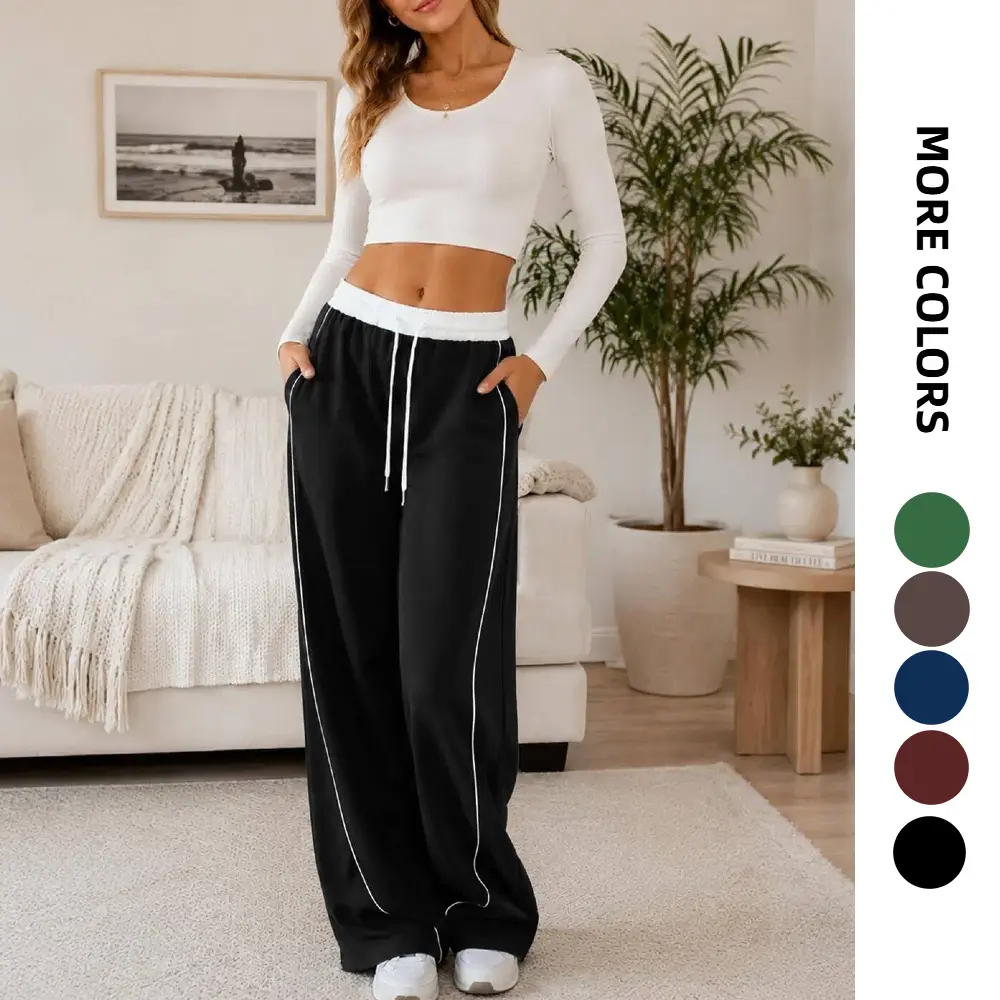 Women's Parachute Pants Hiking Track Trousers Wide Leg Baggy Y2K Cargo Elastic Waist Jogger Quick Drying