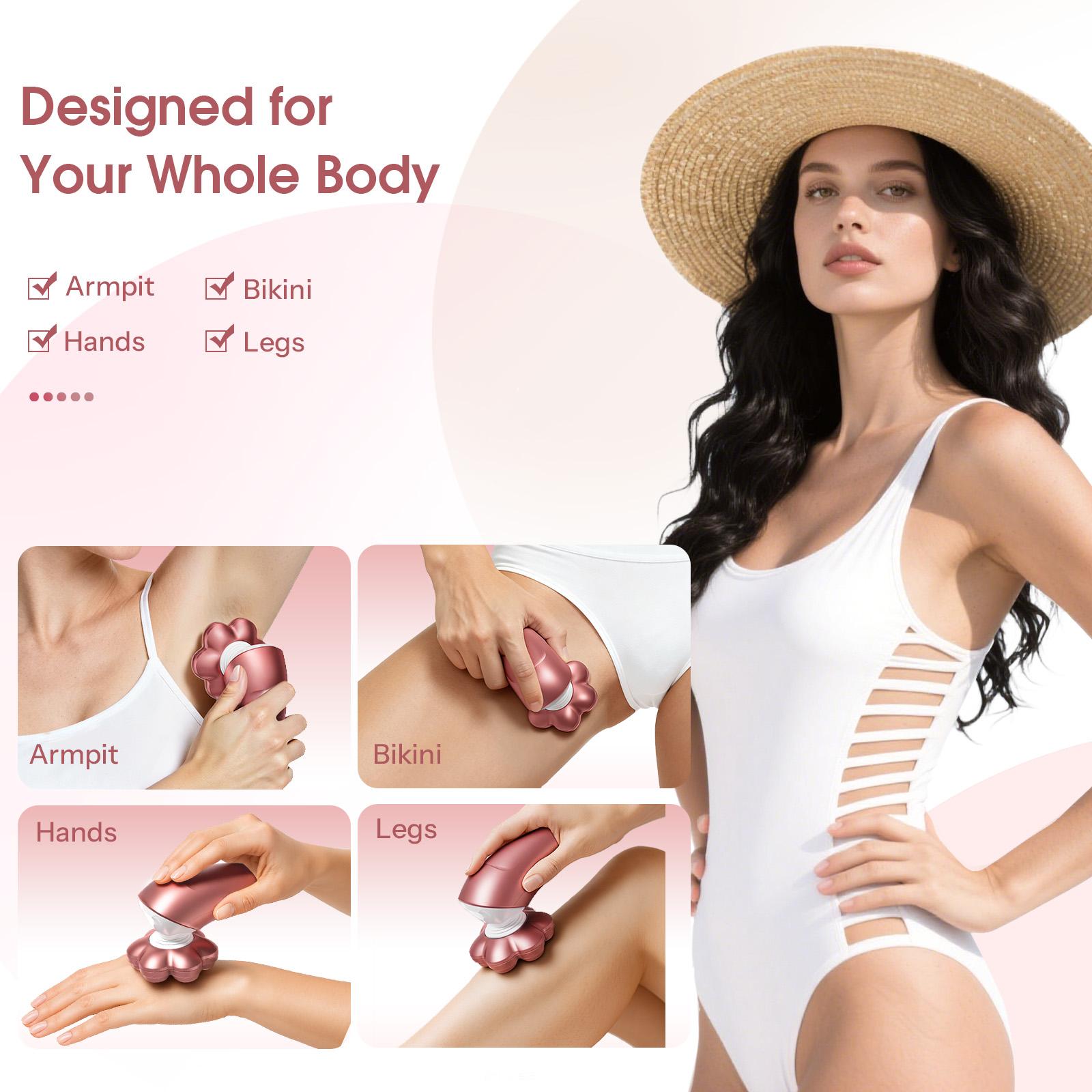 HiBig 7D Electric Legs & Body Shaver for Women - 5-in-1 Lady Grooming Kit for Bald Head, Legs & Armpits, Waterproof Rechargeable Painless Razor, Cordless Shaver with Floating Heads, Ideal Gift for Her