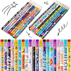 40 count Inspirational Pencil Bulk Christian  Verses Pencils with Inspirational Scriptures # 2 20 Styles  to School Supplies  for Teachers Students Church