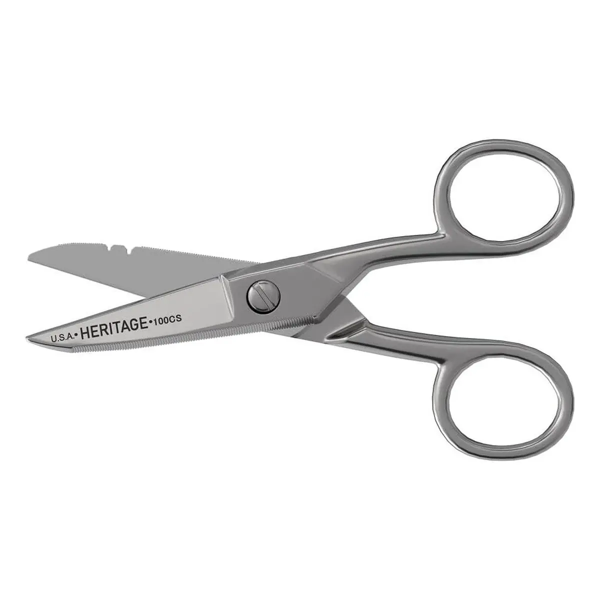 All-purpose Precision Scissors, 5.25-INCH Nickel-plated Snips, Blunt Tip, Wire Stripping Notches, Multi-purpose for Professional and Home Usage