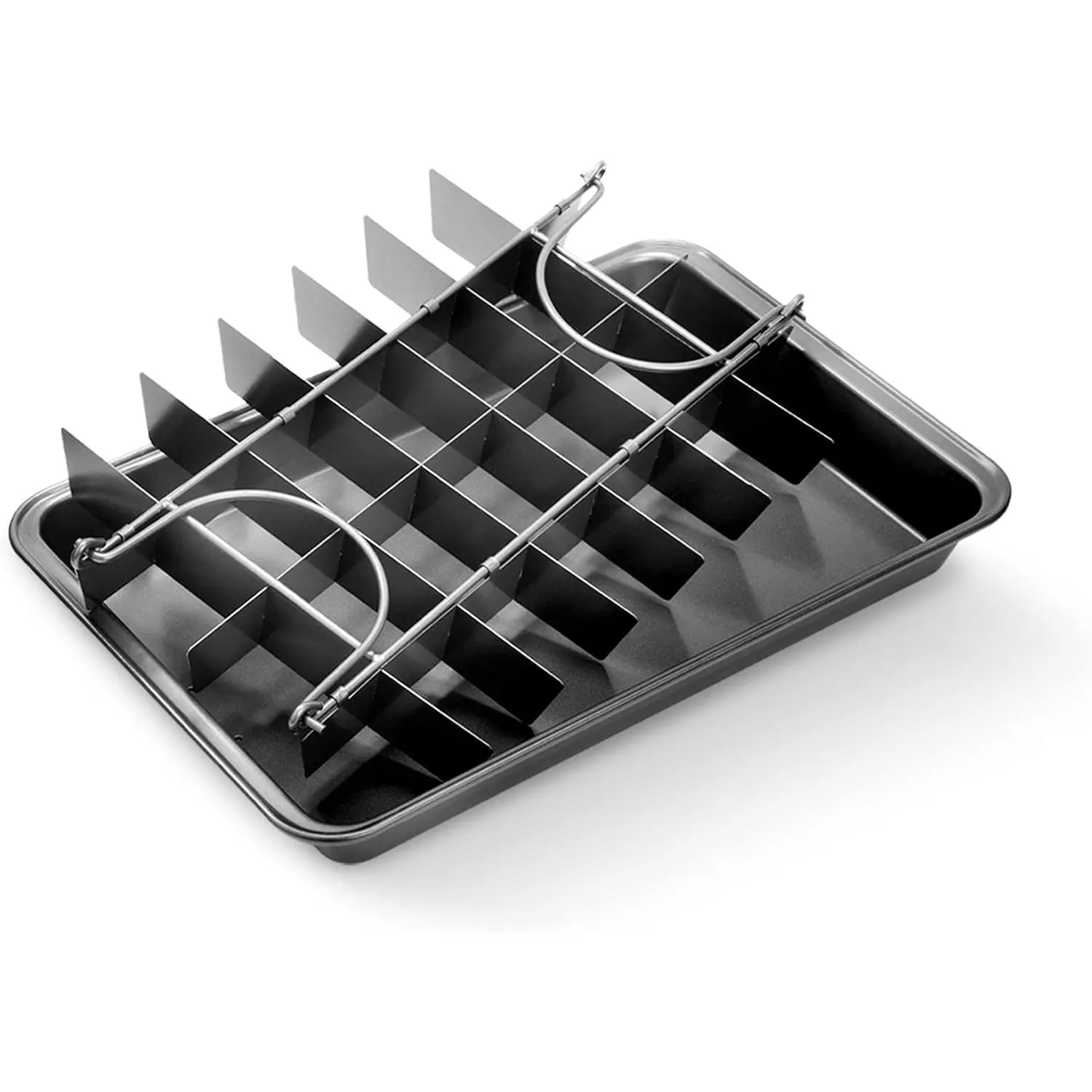 13-in Non-Stick Carbon Steel Pan, Home Professional Brownie Baking Pan with Brownie Divider for Perfect Cuts, Durable & Easy to Clean Kitchenware