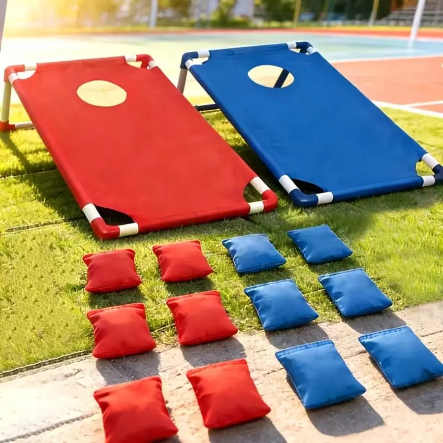 This Set Includes 6 Beanbags, A Red Or Blue Corn Hole Game Board, And A Gift Box. Random One,It's Suitable For Outdoor Parties, Backyard Camping, Indoor Gatherings, Or Beach Patio Entertainment. An Ideal Choice For Holiday Gifts And Party Supplies.