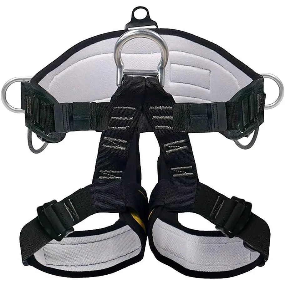 X XBEN Thick Climbing Harness, Waist Safety Harness Equipment, Wider Half-Body Harness for Roofing, Fire Rescue, Rock Climbing, Rappelling, Tree Climbing