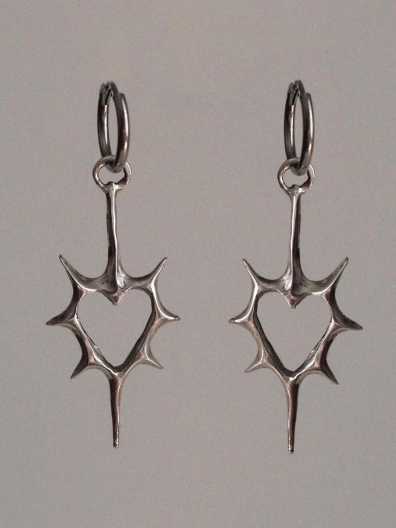 Hollow Out Heart Thorn Design Dangle Earrings, Heart Shaped Earrings, Fashion Jewelry for Party, Daily Clothing Decor, Trendy All-match & Exquisite Jewelry for Birthday Gift