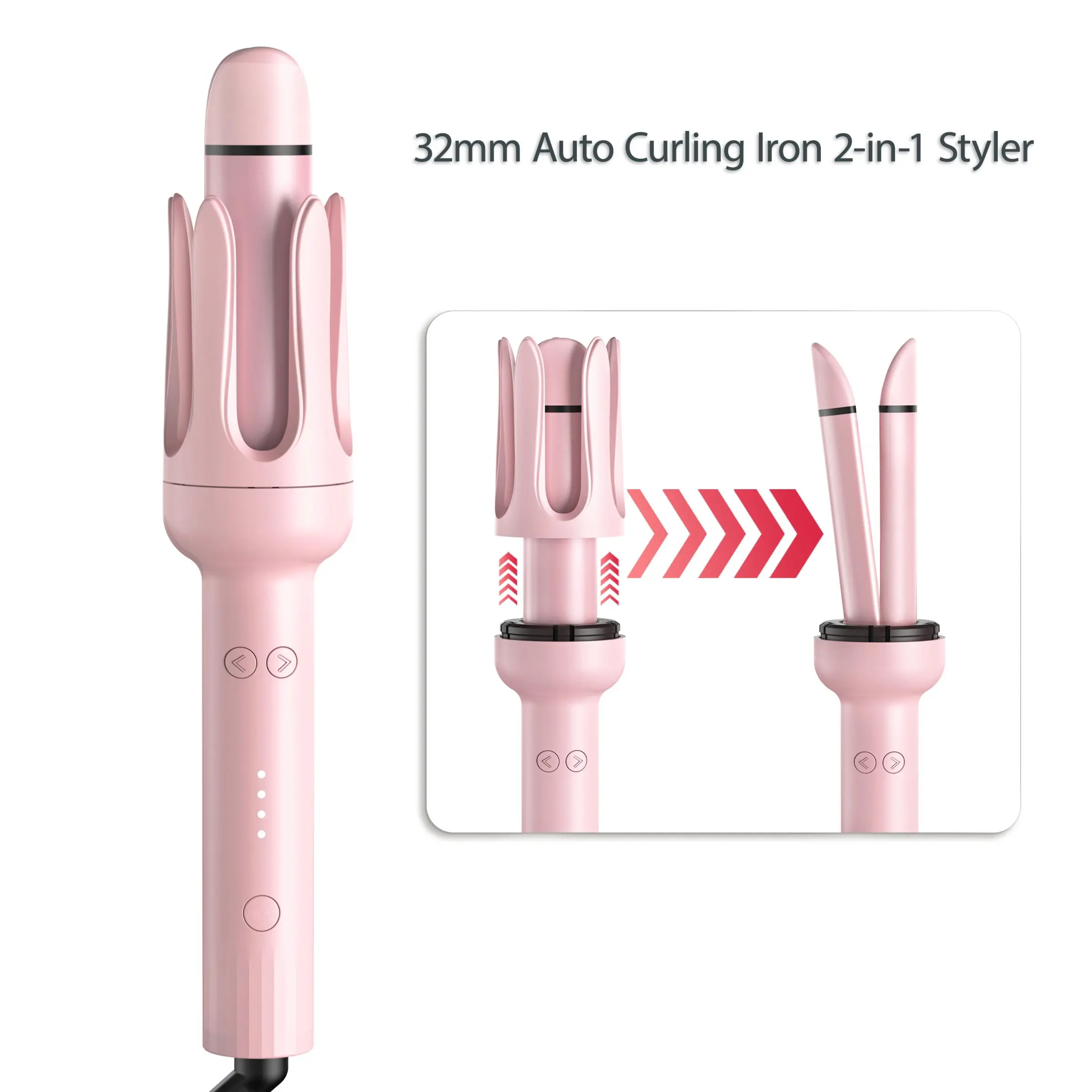 32mm Dual-use Automatic Curling Iron, 1 Count 4 Modes Temperature Curling Iron, Curling & Straight Iron for Home