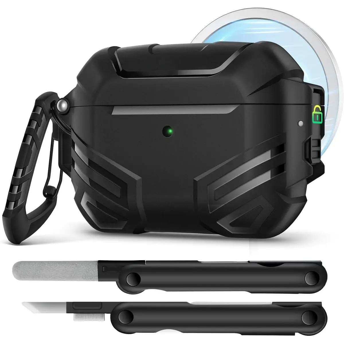 for AirPods Pro 3 Case with Lock, Fit for MagSafe, Black