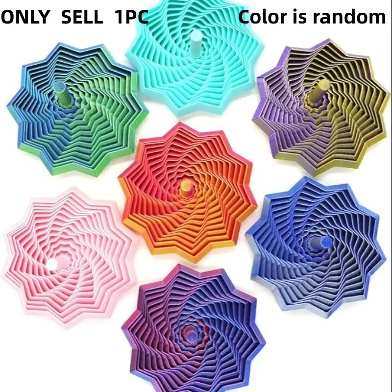 3D Printed Sensory Star Shape, Handheld Fractal Hexagon Decompression Toy, Office Desk Pressure Reliever, Stress Relief Fidgeting, Rotating Spiral, Stress Relief Gadgets