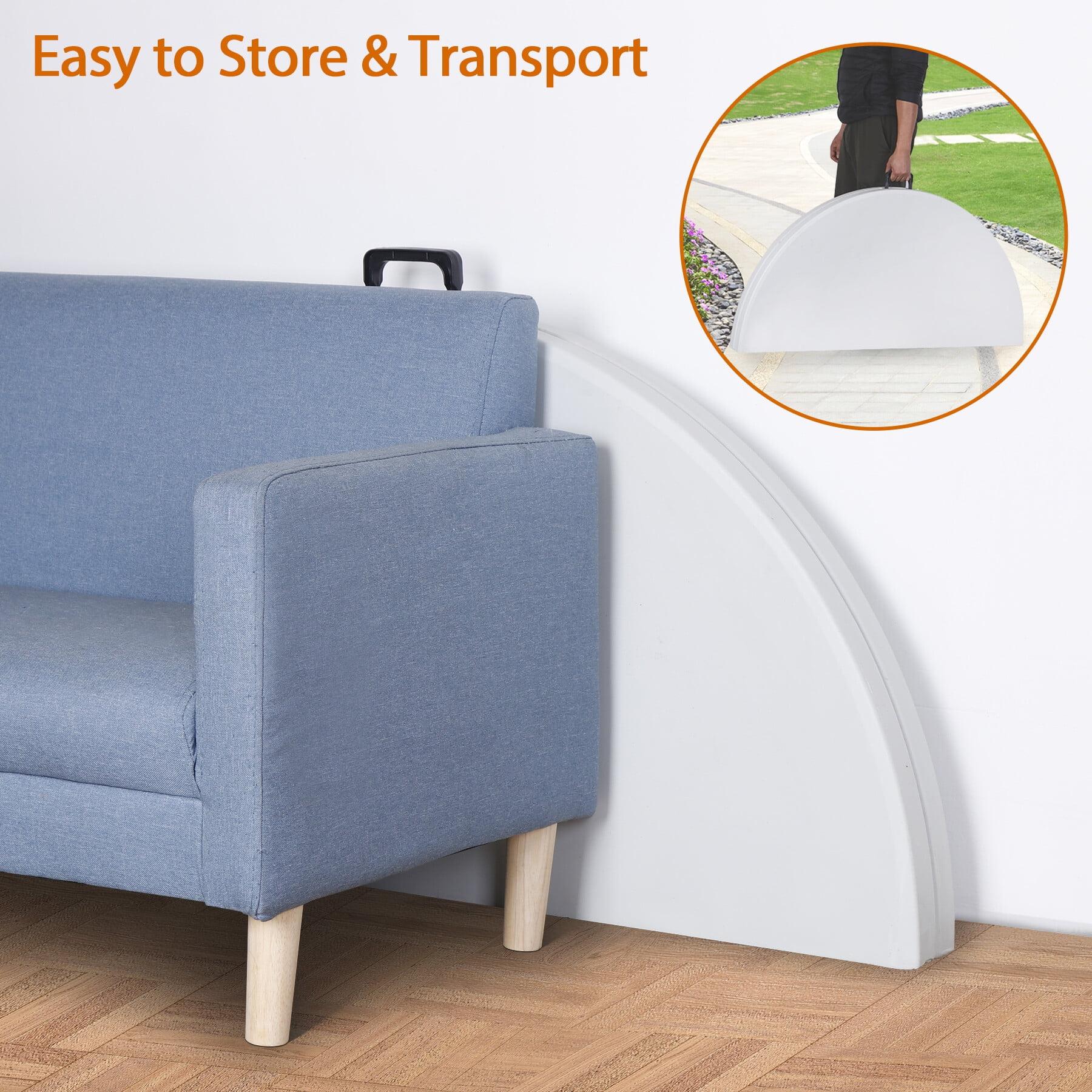 Zeny 48-in Round Bi-Folding Picnic Table White HDPE Top Steel Legs 440 lbs Capacity Portable for Indoor Outdoor Use