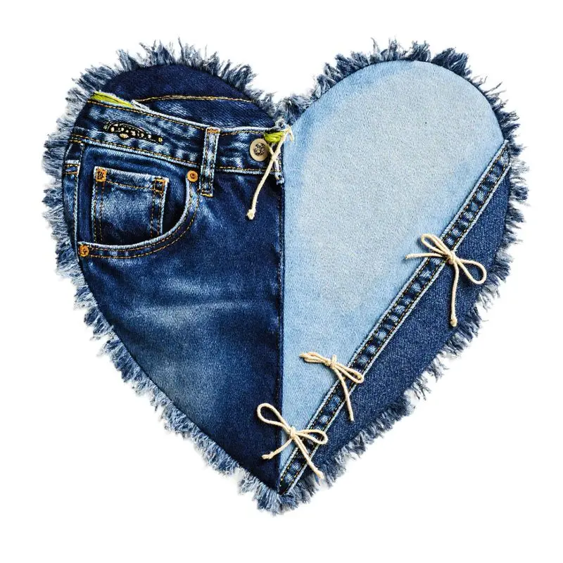4 Pcs Unique Patchwork Heart Iron on Patches Fashion Heat Transfer Applique for T Shirt Hoodie Pillow Bag Backpack