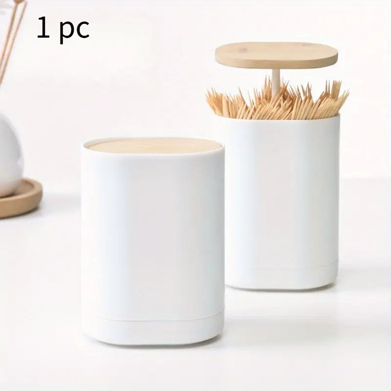 1pc Multi-Functional Swab & Toothpick Holder - Portable, Automatic Lifting Design with Dividers for Easy Organization