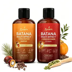 Shower Set - Batana Oil Shampoo & Conditioner - 8 in 1 Organic Hair & Scalp Care - Hair Growth, Moisturizing, Anti Frizz, Strengthening- (2 x 100 mL)