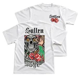 Sullen Loaded Dice Club T-Shirt, Skull Dice Graphic Tee With Rollin 7s And 11s Back Print, Front Chest Sullen Dice Logo Shirt, Tattoo Style Streetwear Apparel Gift for Men