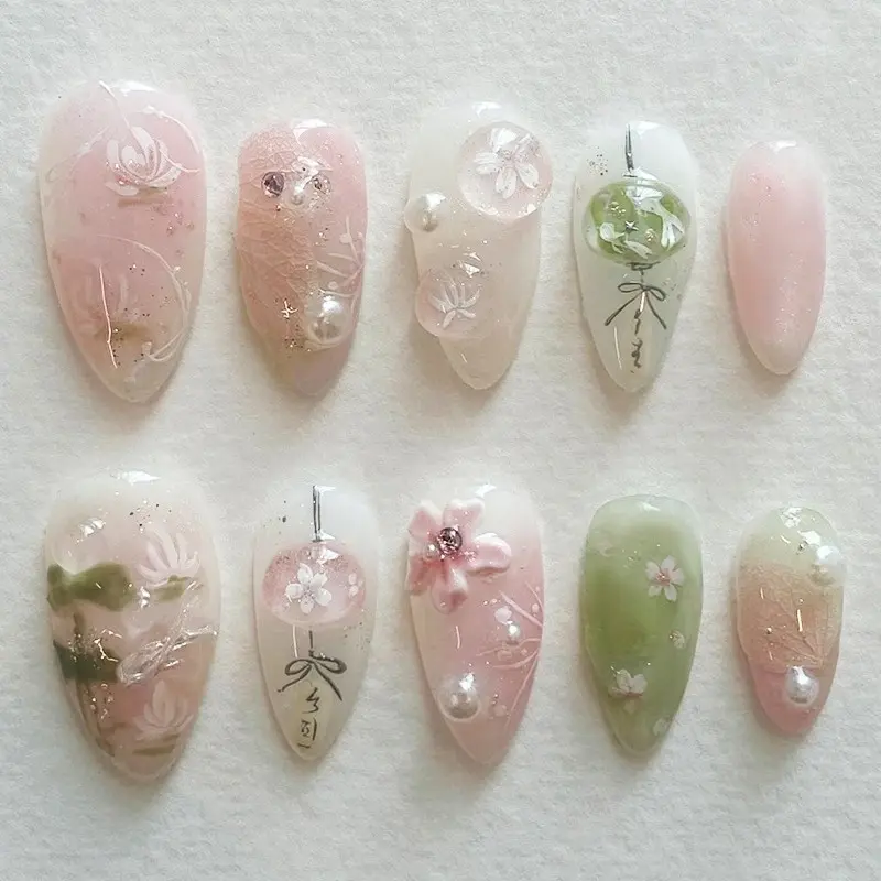 Elegant Pearl Burst Small Flower Nails, Soft Sweet Style, Fashionable Wind, Nail Art, Single Item, No Flammable Liquid, Model Xinghao 53hj-04