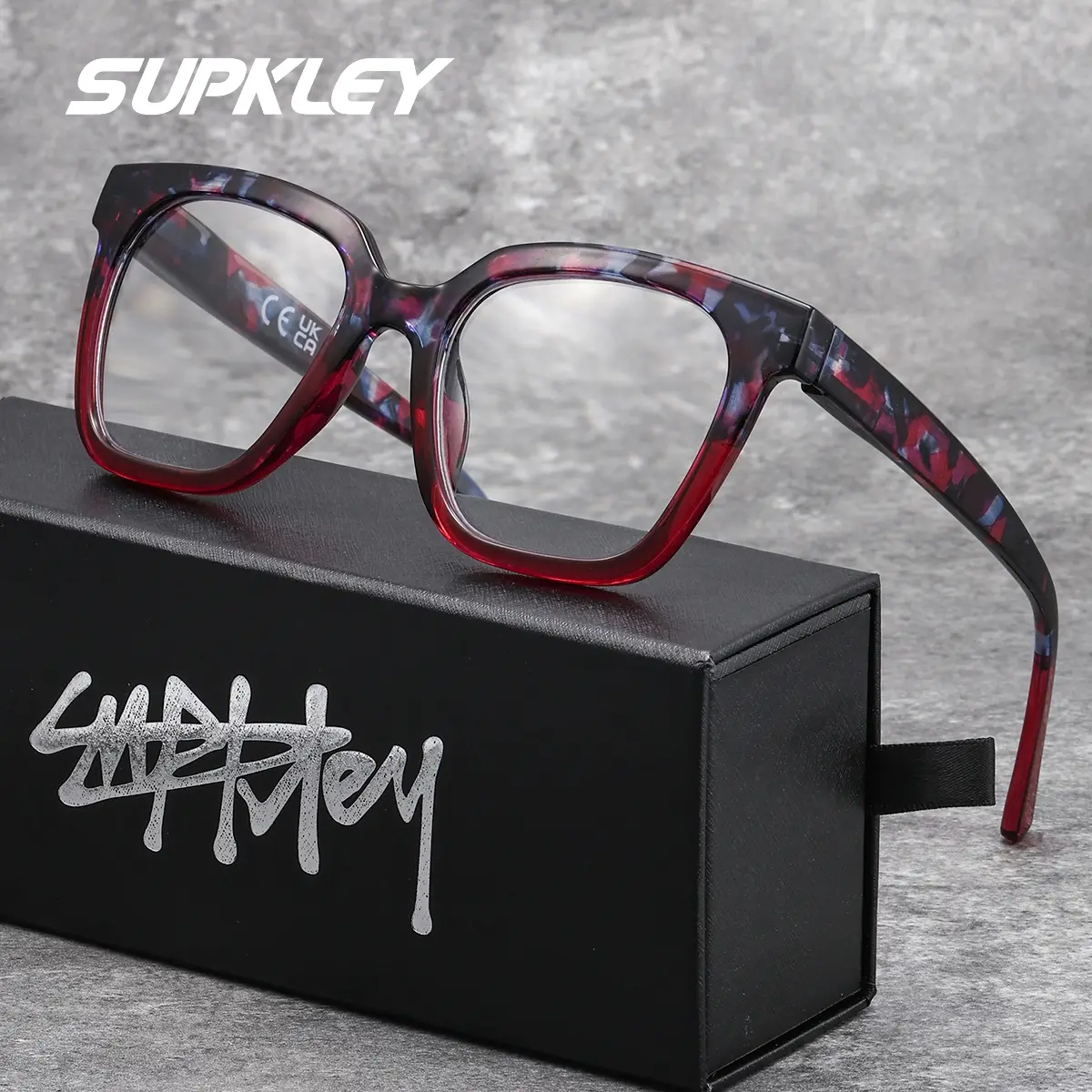 SUPKLEY Vintage Thick Square Reading Glasses For Men & Women, Reading Eyeglasses, Sturdy PC Frame Anti Blue Light Reduce Screen Glare, Ideal For Document Reading, Indoor Relaxation & Online Video Chat, Trendy Eyewear With Brand Box As Daily Gift