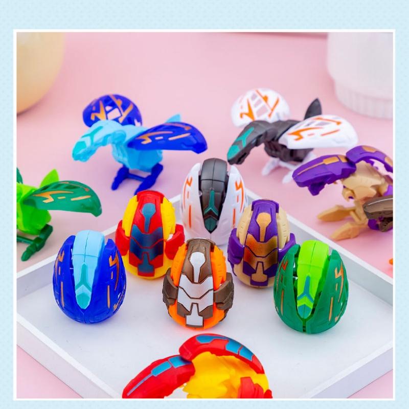 10 Pcs Dinosaur Egg Toys Set, Capsule Kit, Transformable & Twisted Design, Perfect Birthday Party Favors, Classroom Prizes, Christmas Gifts (random), Random Surprise Set, Colorful
