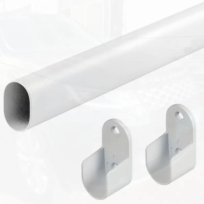 Adjustable Extendable Flat Tube Closet Rod, Versatile Wardrobe Hardware, Easy Installation, Durable Design, Perfect for Home Organization