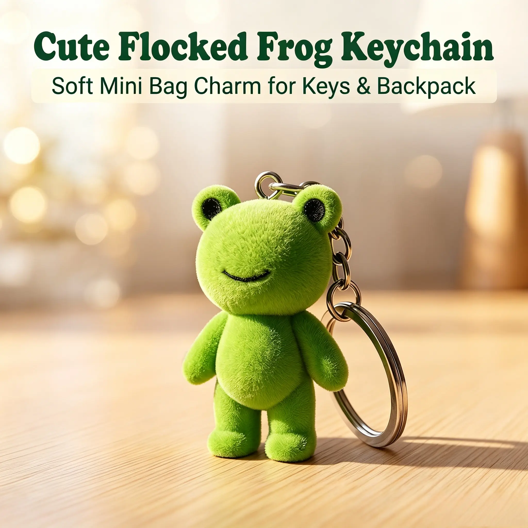 Cute Frog Design Keychain Kawaii, 2026 New Style Novelty Bag Charm, Fashion Accessories for Women & Men for Daily Decoration, Keychain for Car, Key, Cute Soft Keychains, Keychain Bag Pendant, Cute Charms Keychain-YY0