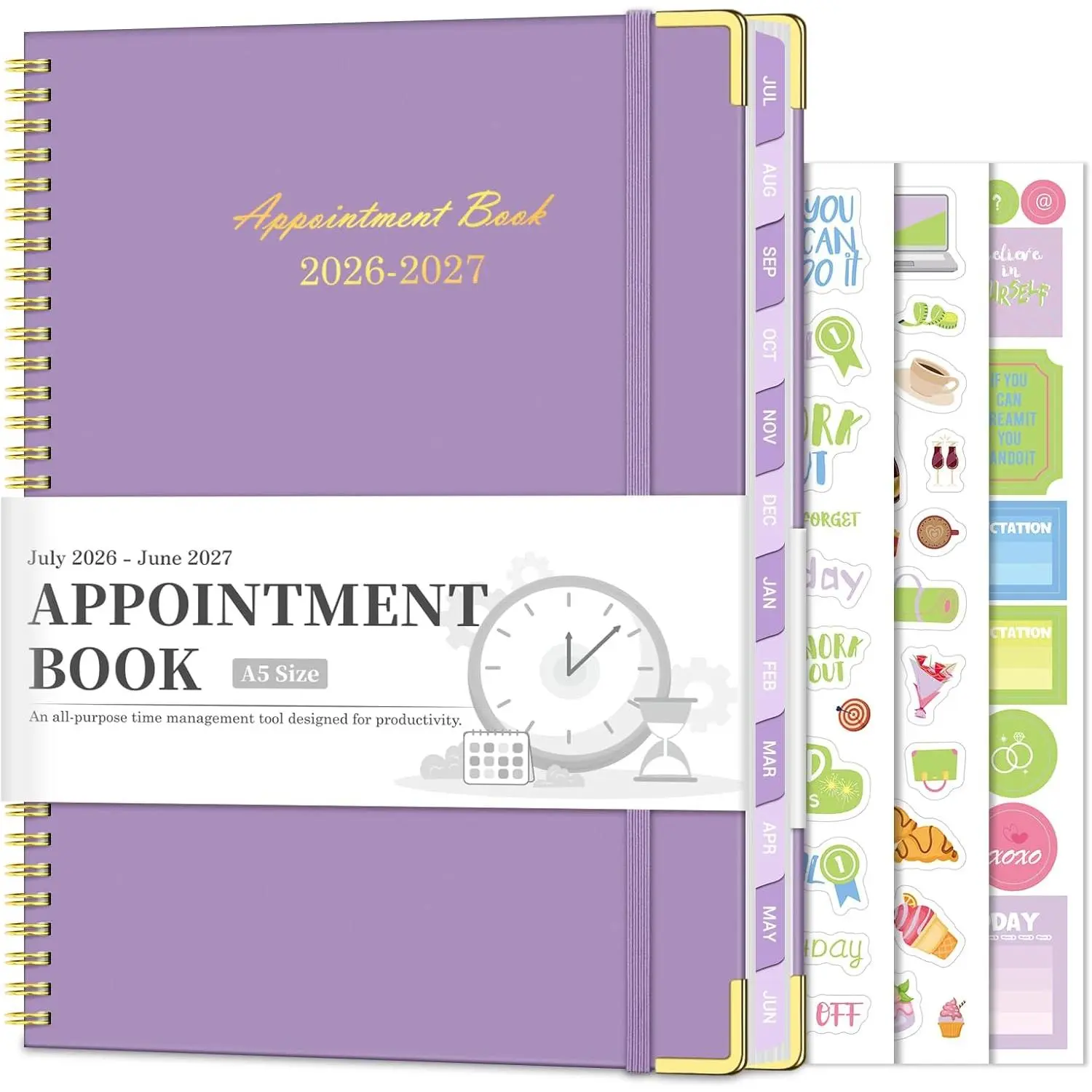 Appointment Book 2026-2027, 30-Minute Interval Hourly Planner, 6.3"×8.6" | July 2026 - June 2027, Weekly & Monthly Appointment Planner, Daily Agenda Book for Office School,