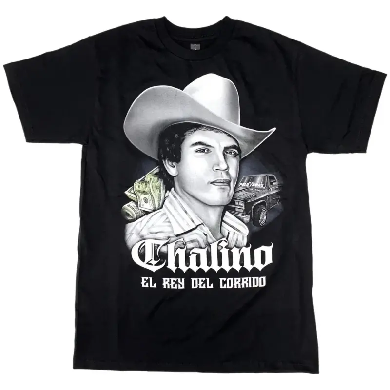 Graphic T-Shirt Chalino Sanchez Vintage Shirt Retro Cotton Tee Mexican Music Regional Mexican Norteño Music Fan Apparel Streetwear Graphic Shirt Chicano Style Unisex Casual Short Sleeve T-Shirt Oversized Summer Top for Men Women