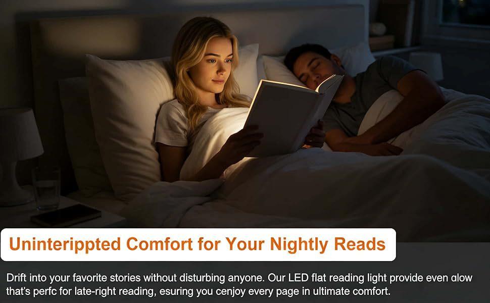 2026 New FlatBook Light, Portable Rechargeable Reading Light with Timer, Dimmable LED Desk Lamp for Book Lovers