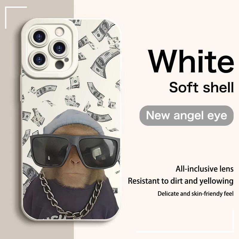 Cool Monkey Pattern Phone Case, TPU Soft Silicone Material, Full Protection Shockproof, Compatible with iPhone 17 Pro Max 17 Air  15 Pro Max 14 Plus 13 12 11 X 16 Pro Max, Funny Clown Men's Style